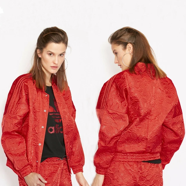Adidas Originals Bomber Jacket Donna Unica 3 Righe Track Top Rosso