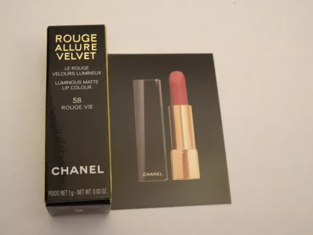 CHANEL Rouge Allure Velvet Lippenstift Mini 58 Rouge Vie, NEU