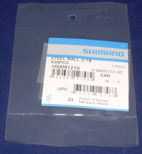 Genuine Shimano Steel Ball Bearings 3/16" Front or 1/4" Rear