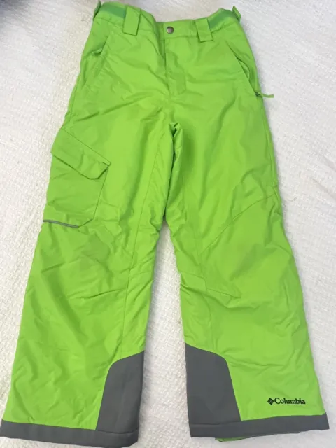 Columbia Bugaboo Ski Snow Pants Outerwear Youth Small Omni-Tech Neon Green