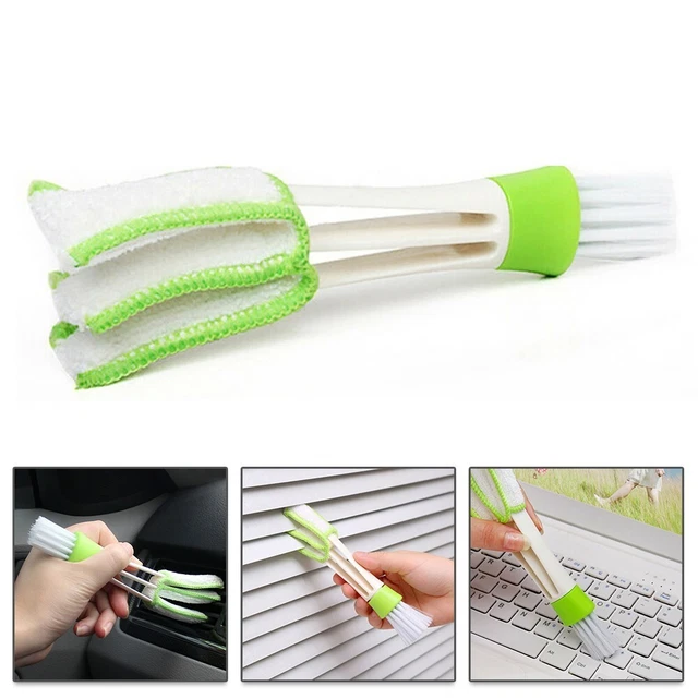 Lot De 2 Brosses De Nettoyage Pour Ventilation Voiture - Double Face Microfibre, 6.5x3.5x2 Cm, Pour Climatiseur, Clavier, Intérieur Auto - 2