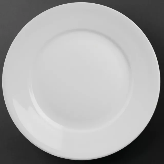 Athena Hotelware Wide Rimmed Plates in White Porcelain 280(Ø) mm 11" 6 pc