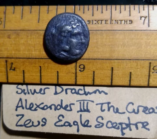 Alexander III 'the Great' (336-323 BC). Drachm. Zeus Eagle sceptre   4g 17 mm