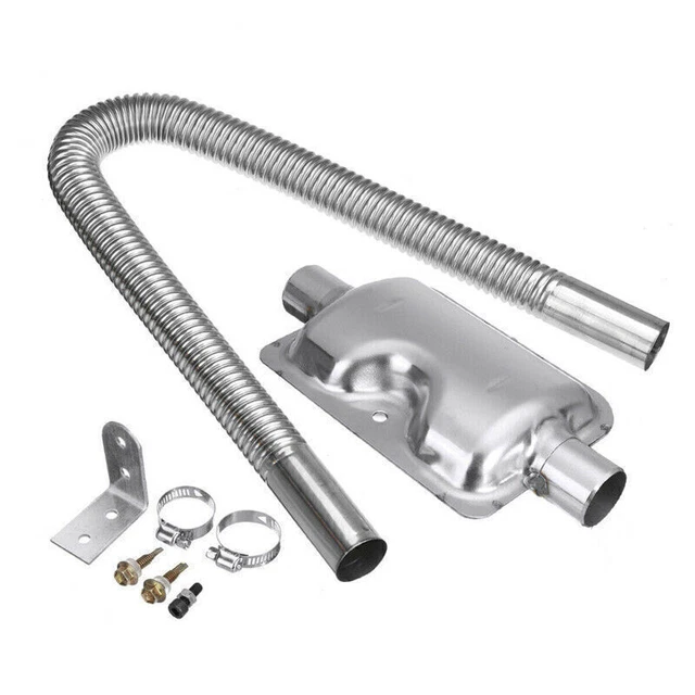 Kit Tuyau D'échappement Pour Chauffage Diesel 200 Cm - Réducteur De Bruit, Acier Inoxydable, Facile à Installer