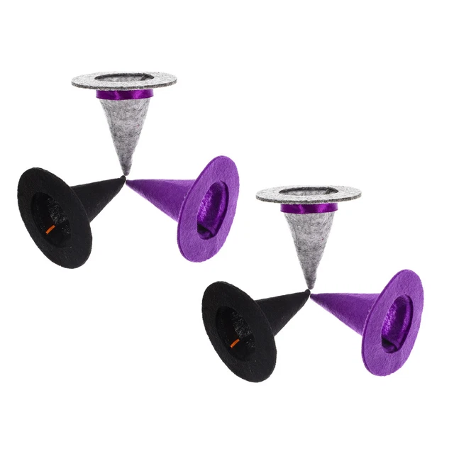6 piezas Halloween Botella de vino Decoración Gorras Sombreros de bruja Fiesta Accesorios