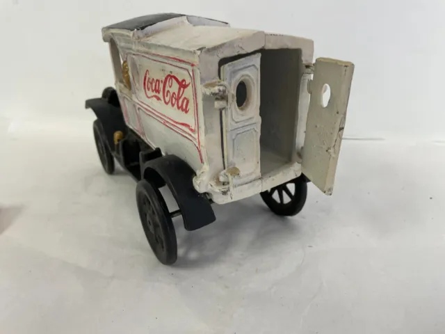 Vintage Heavy Cast Iron Coca Cola Coke Delivery Truck w/Coke bottles & Crate 3