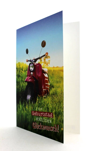 GEBURTSTAGSKARTE MOPED KARTE Geburtstag Glückwunschkarte DDR Motiv