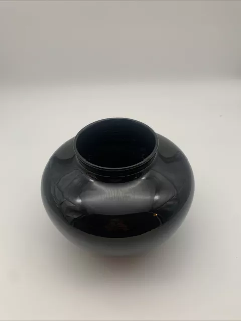 schwarze Kugelvase aus Glas 80 er Jahre Vintage Ikea ? Vase Retro