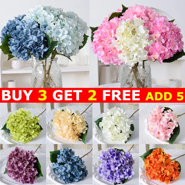 Artificial Hydrangea Silk Fake Flowers Bouquet Wedding Party Home Garden Decor