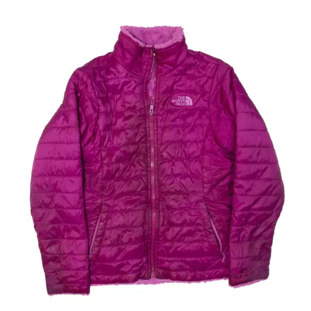 THE NORTH FACE Reversible Fleeced Flower Patch Quilted Jacket Purple Girls M
