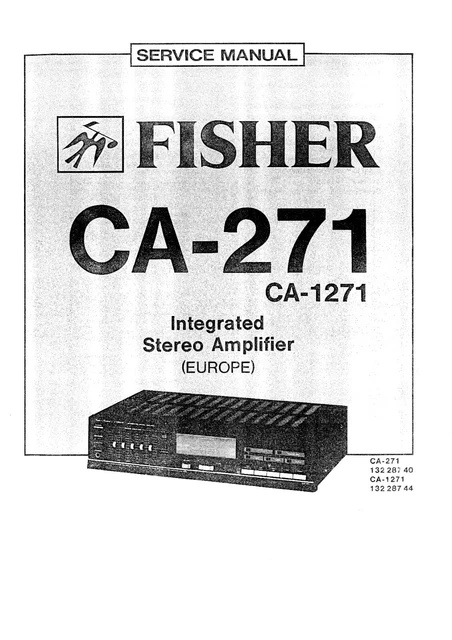 271 Service Repair Manual Fits Fisher CA-271
