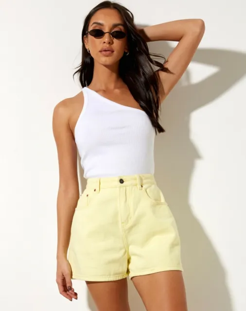 MOTEL ROCKS Mom Shorts in Lemon (MR43)