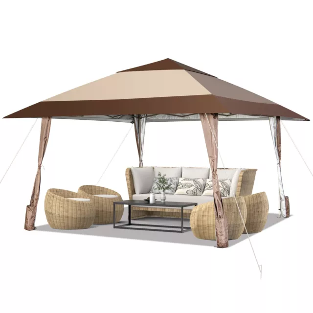 4x4m Faltpavillon Pavillon UV-Schutz Partyzelt Pop Up Gartenpavillon