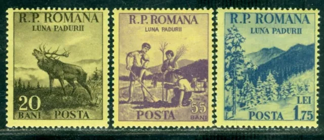 1954 Forestry Month,Red Deer,Mountain,Children Planting Trees,Romania,M.1464,MLH