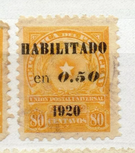 Paraguay 1920 Early Issue Fine Used 50c. Optd Surcharged NW-175662