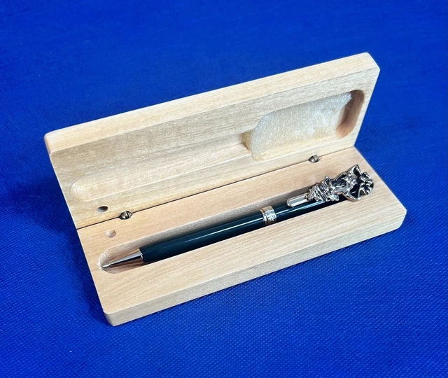 Rare Vtg. Looney Toons Ball Point Pen Warner Bros Tasmanian Devil Wood Case -A66