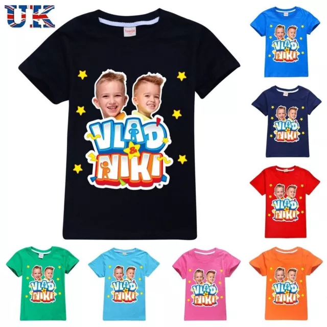 T-shirt casual top casual Vlad Niki bambini 100% cotone 2-14 anni