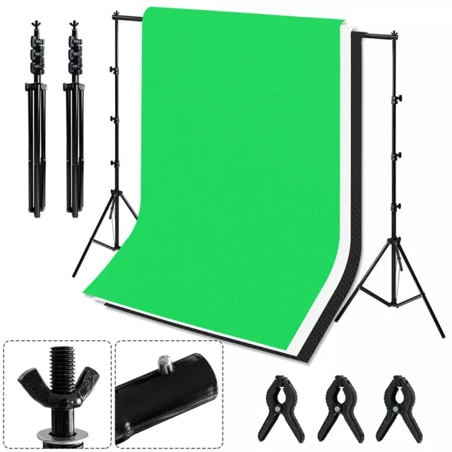 Teleskop Fotostudio Komplettset Hintergrundsystem 2,6x3m Stativ Hintergrund Neu#