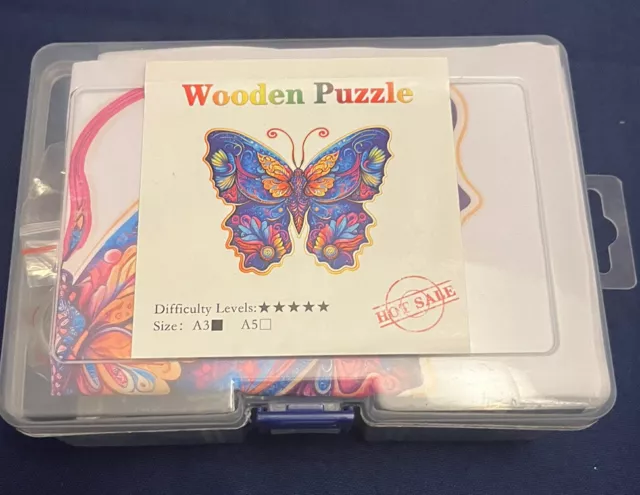 UNIDRAGON Wooden Jigsaw Puzzles - A3 Challenger Level NIB - Butterfly