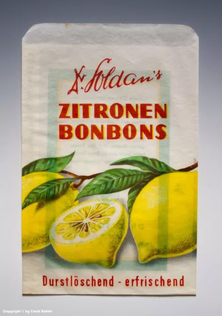 ALTE Tüte - Dr. Soldan`s ZITRONEN BONBONS - um 1950
