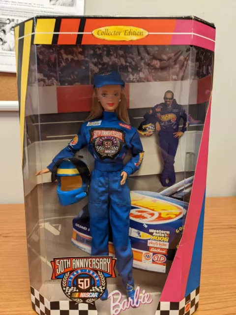 Vintage BARBIE NASCAR 50th Anniversary Doll 1998 New NIB Mattel Collectible