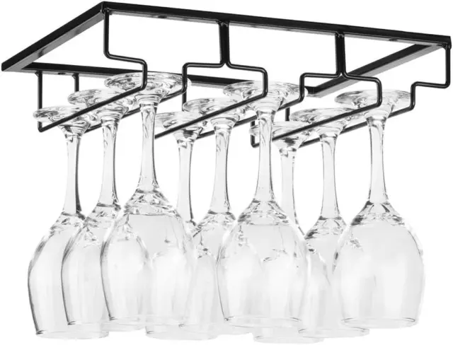 Wine Glass Rack - Under Cabinet Stemware Wine Glass Holder Glasses Storage Hange