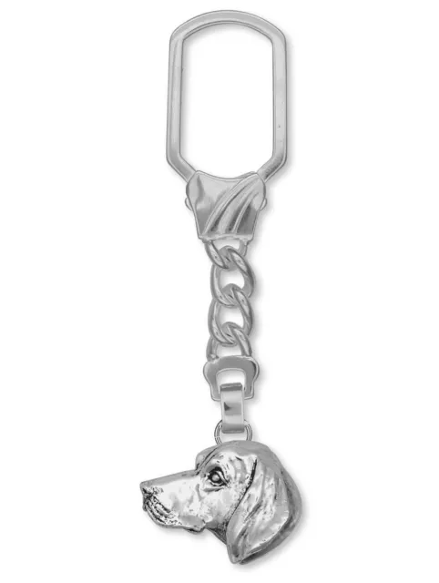 Vizsla Key Ring Jewelry Sterling Silver Handmade Dog Key Ring VZ2-KRE