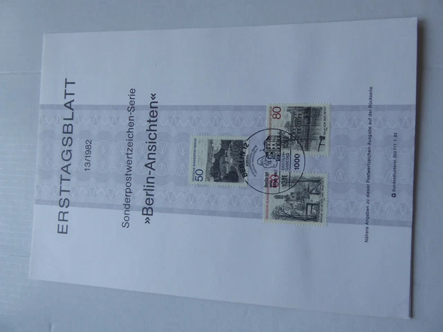Ersttagsblatt ETB Berlin 1982: Nr. 13 "Berlin-Ansichten" Erstausgabestempel