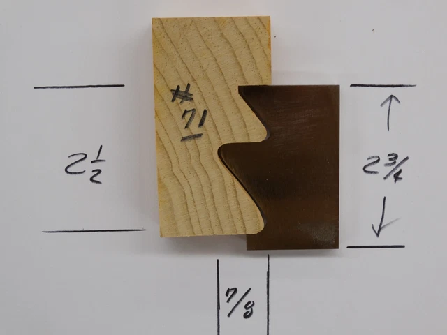 Shaper /Molder Custom Corrugated Back/CB Knives For 7/8" x 2 1/2" Groove Profile