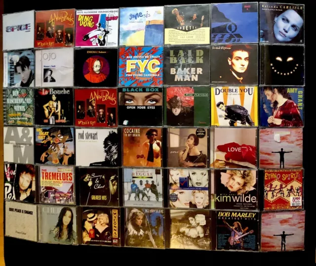 Pop CD Sammlung Mit 42 CD‘s Genesis Madonna Bob Marley Kim Wild Roxette uvm.