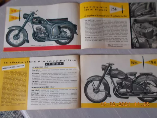 PEUGEOT Vélomoteur et moto 1957 /, catalogue brochure dépliant 6 feuilles 13x21 3