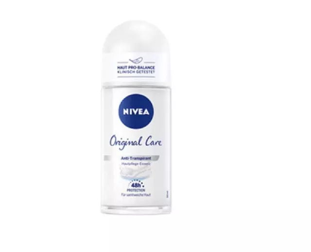 3x NIVEA Roll-On Original Care 50ml Deodorant Deo Roller 48 Stunden Schutz