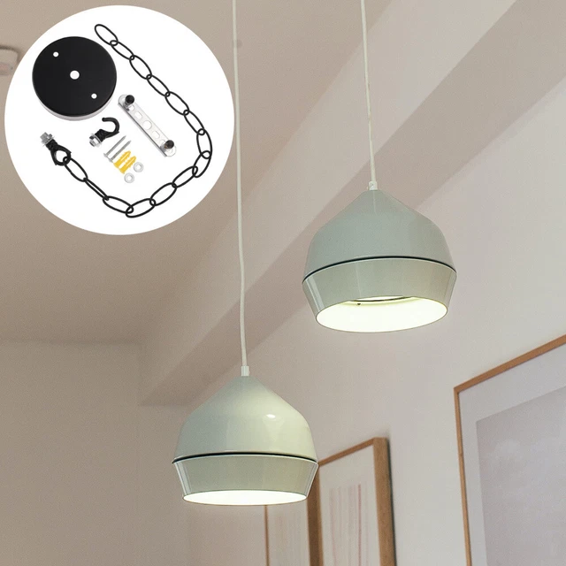 Portalampada Con Catena A Trazione Vintage - Presa E26/E27 In Metallo Dorato Per Lampadine A Sospensione - Foto 6