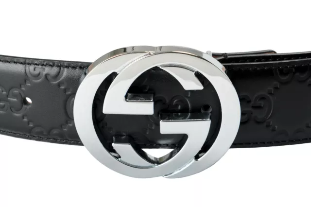 GUCCI GUCCISSIMA PRINT Leather Double Silver G Buckle Belt US 40IT 100 ...