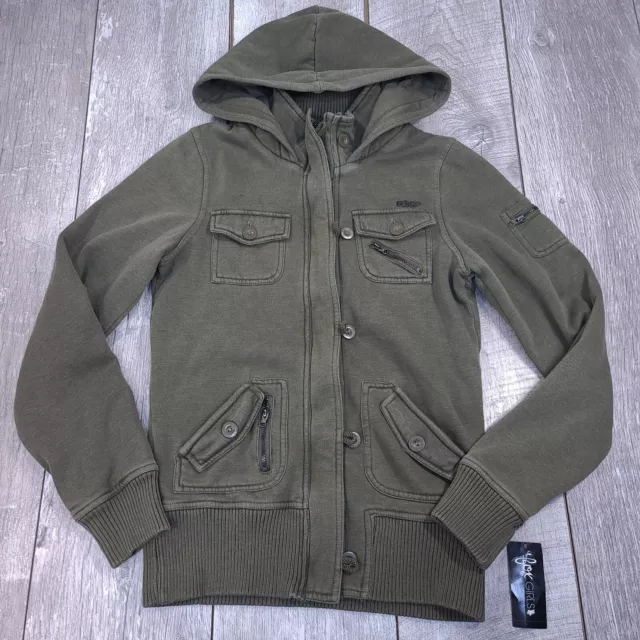 Fox Girls Roadie Bomber Hooded Jacket Girls XL Fatigue Military Green Utility