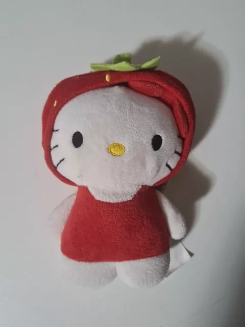 17 cm Hello Kitty Katze Erdbeere Kuscheltier Stofftier Plüschtier Rar
