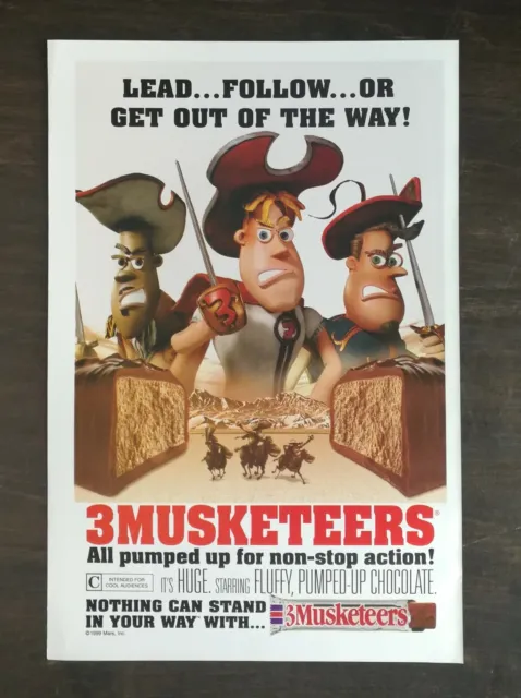 1999 3 Musketeers Candy Bar Mars Company Full Page Original Color Ad