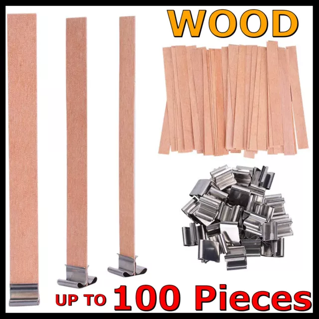 Thick Wooden Candle Wicks Core Supplies With Sustainer DIY Wax Making for Party