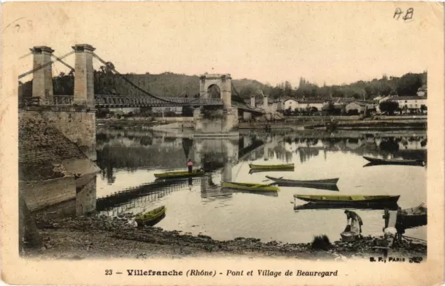 CPA VILLEFRANCHE Pont et Village de Beauregard (614594)