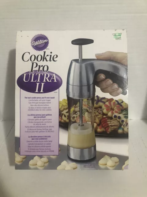 Wilton Cookie Pro Ultra II Cookie Press 16 Discs New Open Box