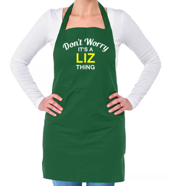 Don't Worry It's a LIZ Thing! Unisex Adult Apron Surname Custom Name Family