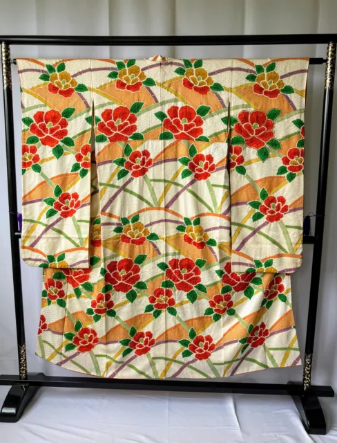Vintage Japanese kimono - Furisode Kimono robe