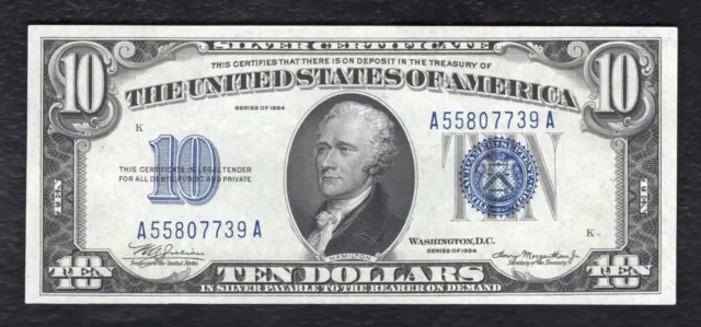 Fr. 1701 1934 $10 Ten Dollars Silver Certificate Currency Note Gem Uncirculated
