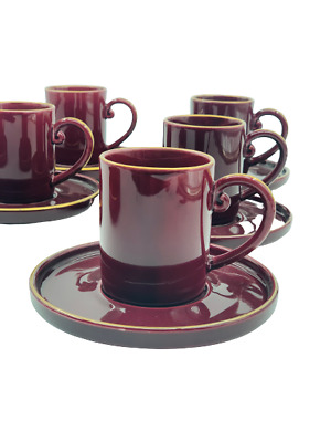 Turkish/Arabic Coffee Cup PorcelainEspresso Macchiato Cup Set of 6 with Saucers
