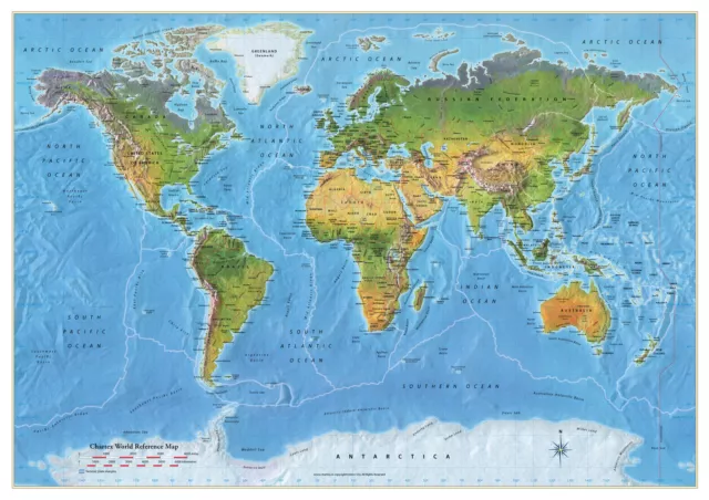 World Map Poster A1 And A2 Size