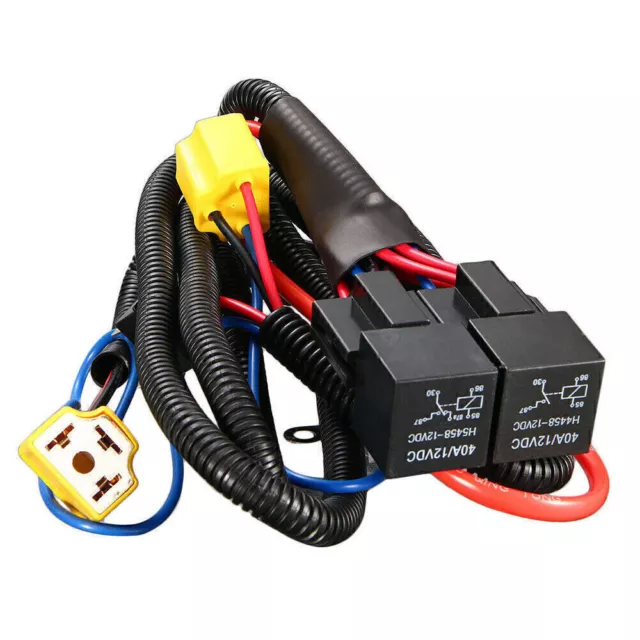 12V Car H4 Halogen Headlight Booster Wiring Harness Connector Relay