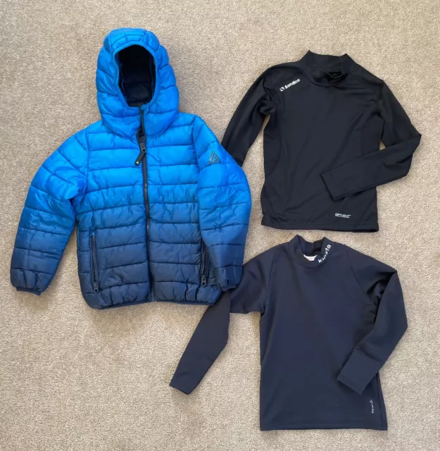 Boys Next Blue Lightweight Puffer Jacket Coat and Thermal Tops Age 7