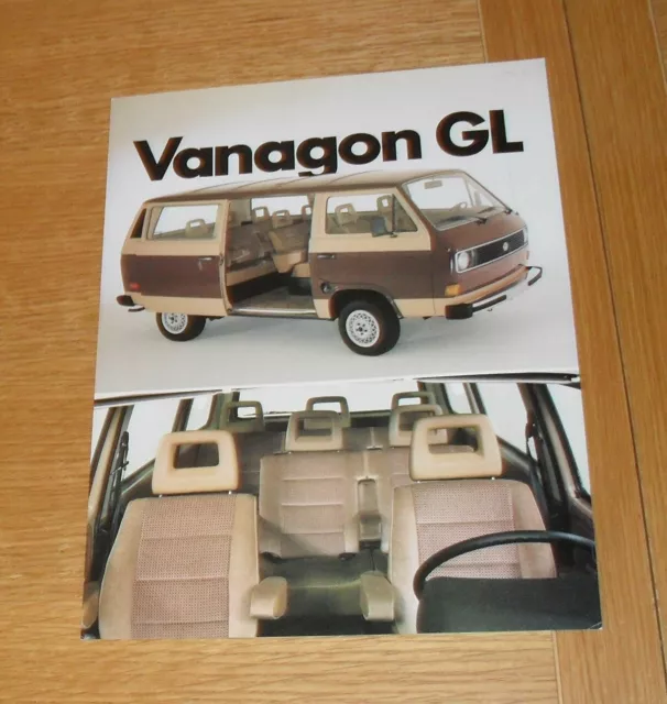 Volkswagen VW Vanagon & Vanagon GL Minivan Brochure Flyer 1982
