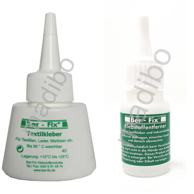 28,33 Euro pro 100g Ber-Fix Textilkleber 40 Gramm + Klebstoffentferner 20 Gramm