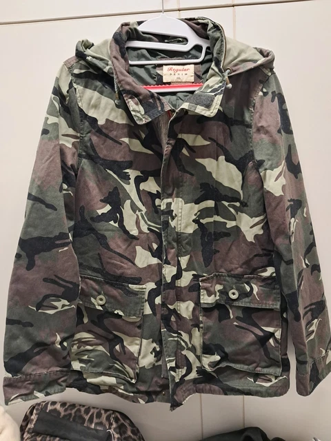 Veste Militaire Zara Trafaluc - Vert Armée Avec Capuche - Taille XS/S - Occasion Très Bon état
